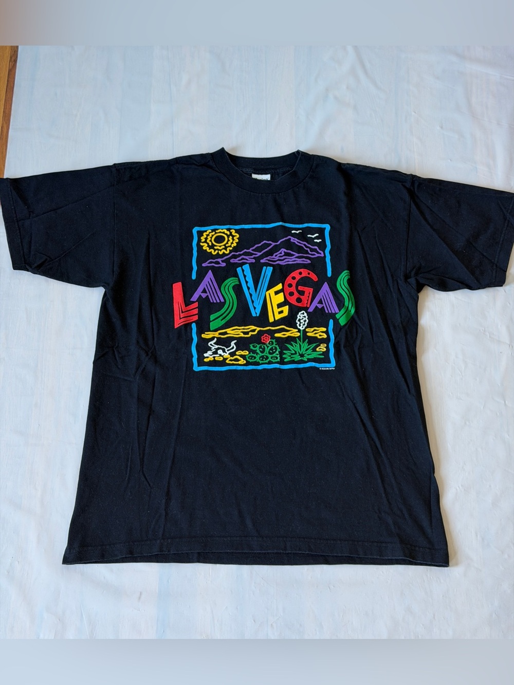 Vintage Western Supply LAS VEGAS T Shirt Black graphic Print cotton USA XL